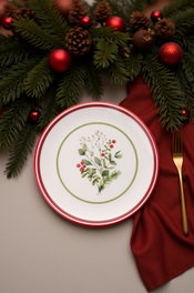 Hermia Juego de Platos de Postre Navideños de Porcelana, 6 Piezas